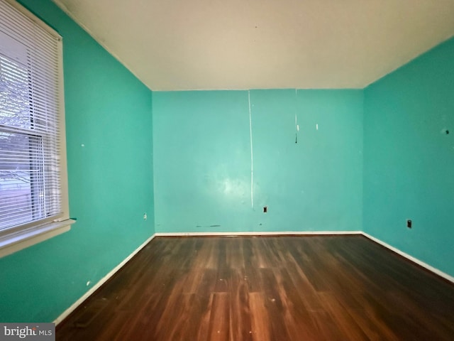 interior space featuring lofted ceiling and hardwood / wood-style floors