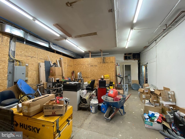 garage with electric panel