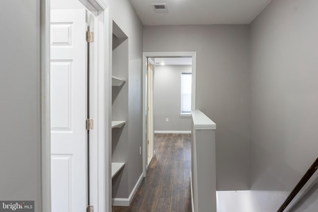 hall featuring dark hardwood / wood-style floors