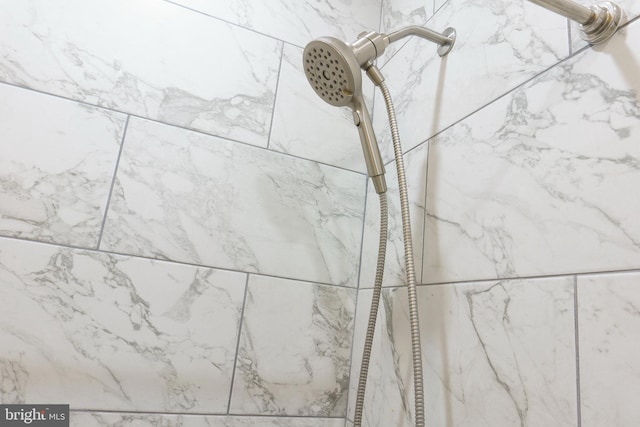 interior details with tiled shower