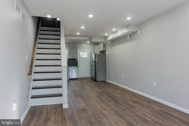 interior space featuring dark hardwood / wood-style flooring