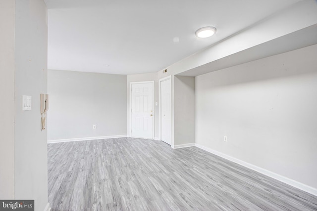 empty room featuring light hardwood / wood-style flooring