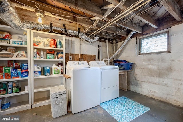 laundry area featuring separate washer and dryer