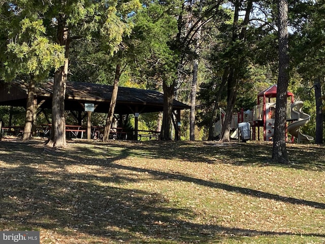 view of yard with a playground