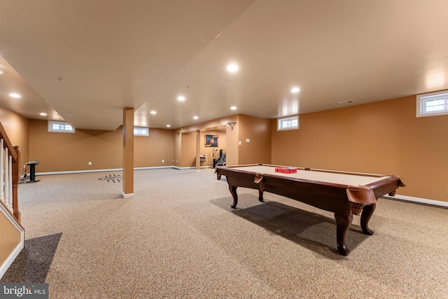 playroom with light carpet