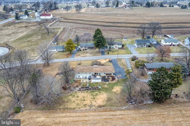 aerial view with a rural view