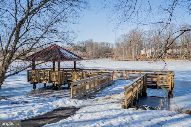 view of dock area