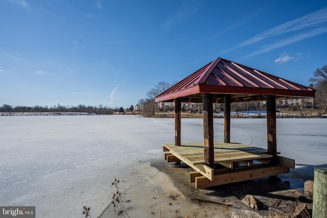 dock area featuring a gazebo