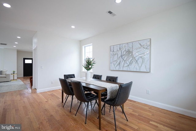 dining area featuring light hardwood / wood-style flooring