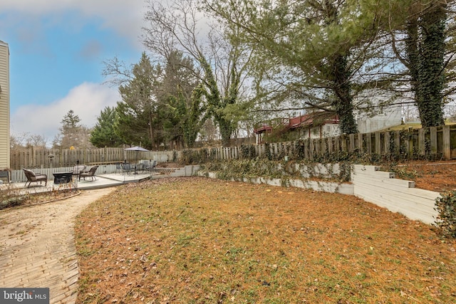 view of yard with a patio