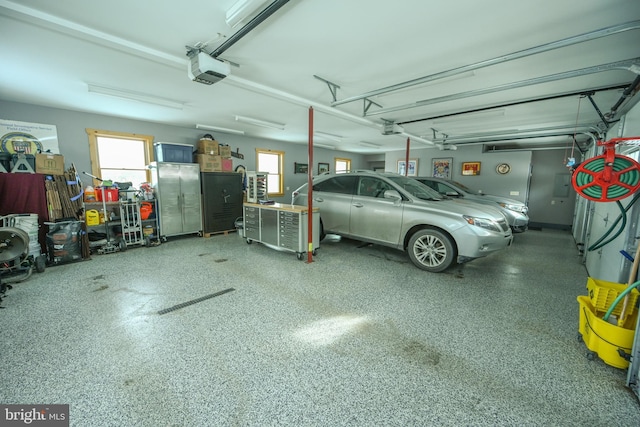 garage featuring a garage door opener