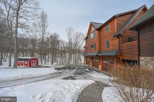 exterior space featuring a garage