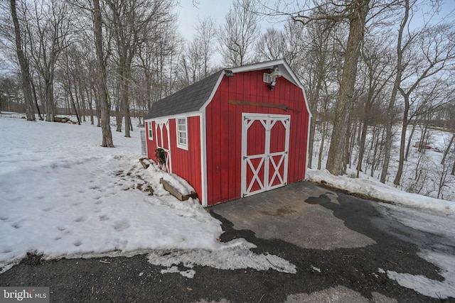 view of snow covered structure