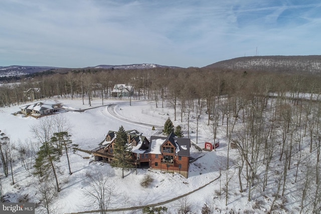 view of snowy aerial view