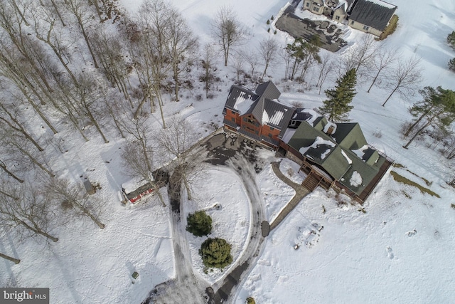 view of snowy aerial view