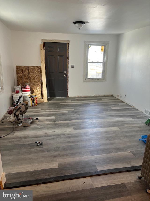 entryway with hardwood / wood-style floors