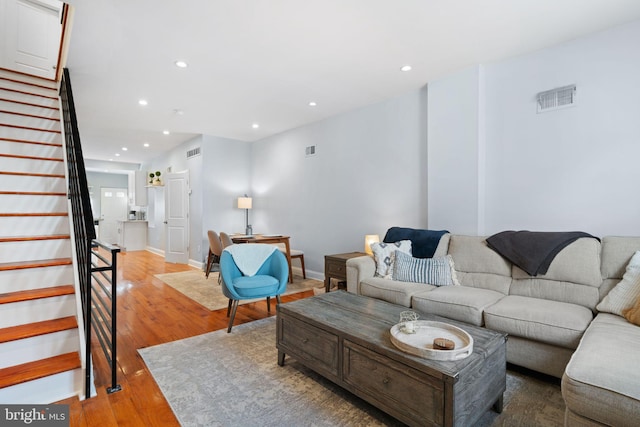 living room featuring hardwood / wood-style floors