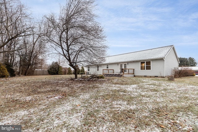 view of front of house featuring a deck