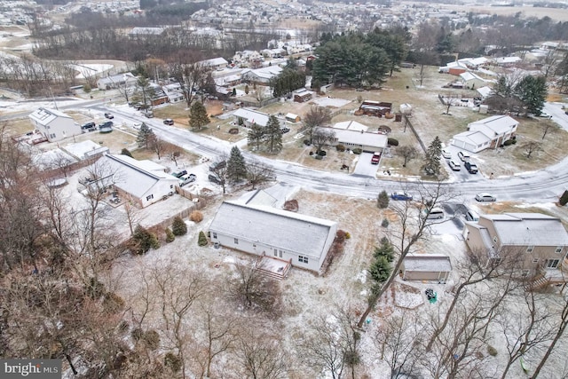 view of snowy aerial view