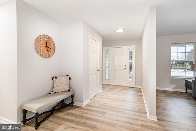 foyer featuring light hardwood / wood-style floors