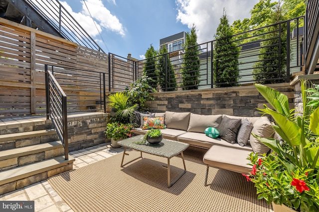 view of patio featuring outdoor lounge area