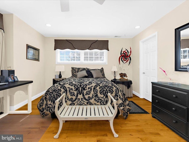 bedroom featuring hardwood / wood-style floors