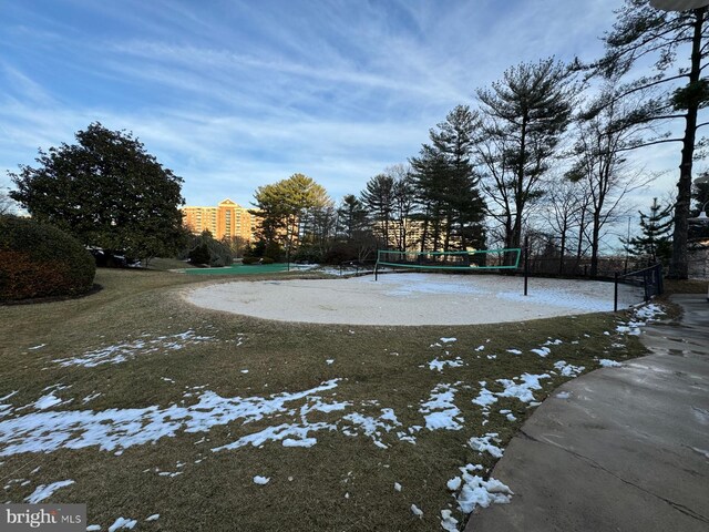 view of basketball court featuring volleyball court