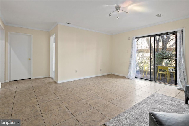 interior space with ornamental molding