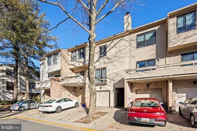 view of property featuring a garage