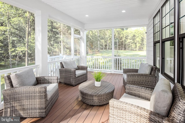 view of sunroom