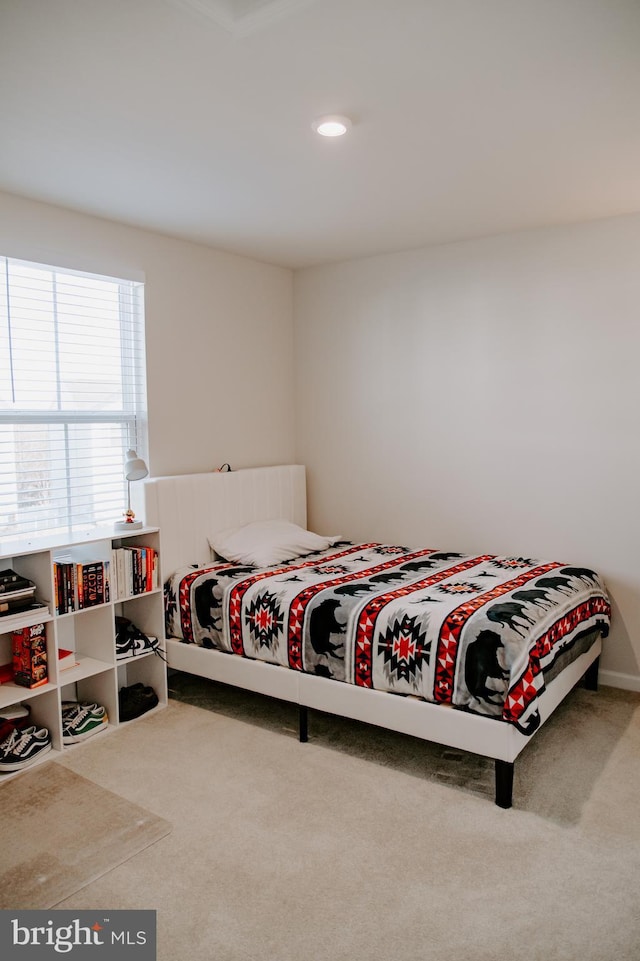 bedroom featuring carpet flooring