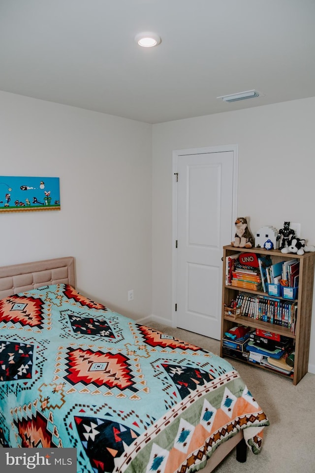 bedroom featuring carpet flooring