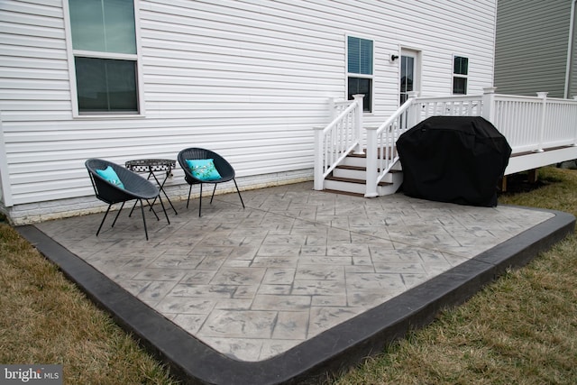 view of patio / terrace featuring a grill