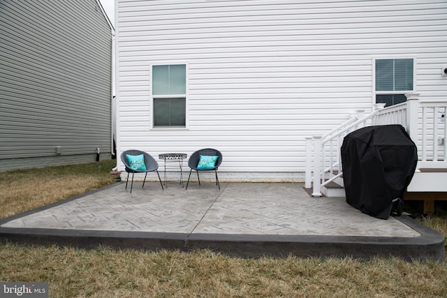 view of patio / terrace with a grill