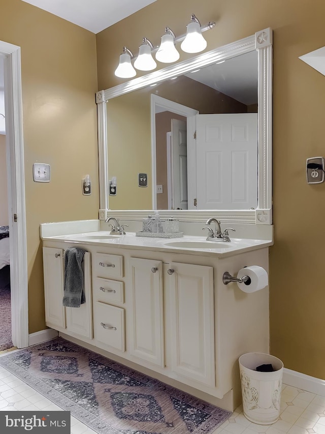 bathroom featuring vanity and tile patterned floors