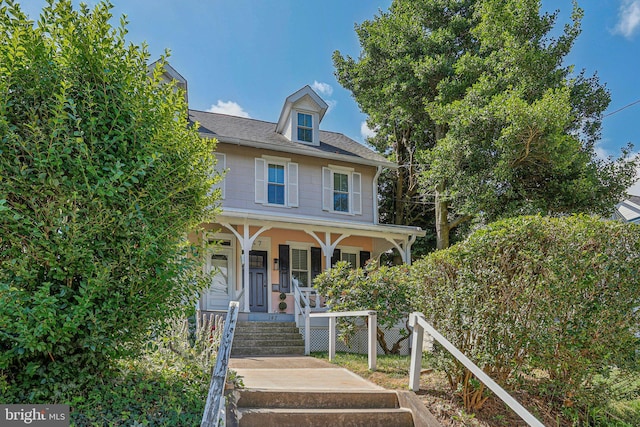 view of front facade featuring a porch