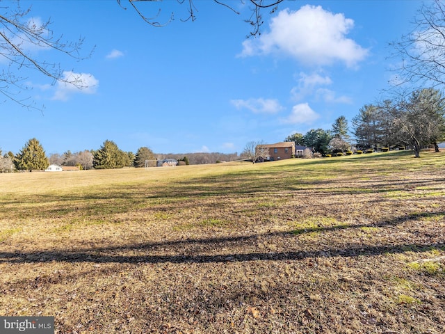 view of yard with a rural view