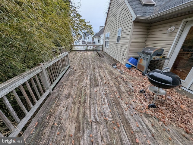 deck with area for grilling