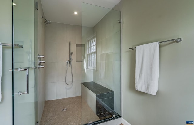 bathroom featuring walk in shower