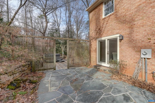 view of patio featuring french doors