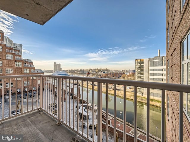 balcony with a water view