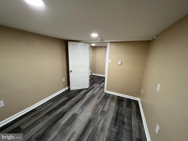 interior space with dark hardwood / wood-style flooring