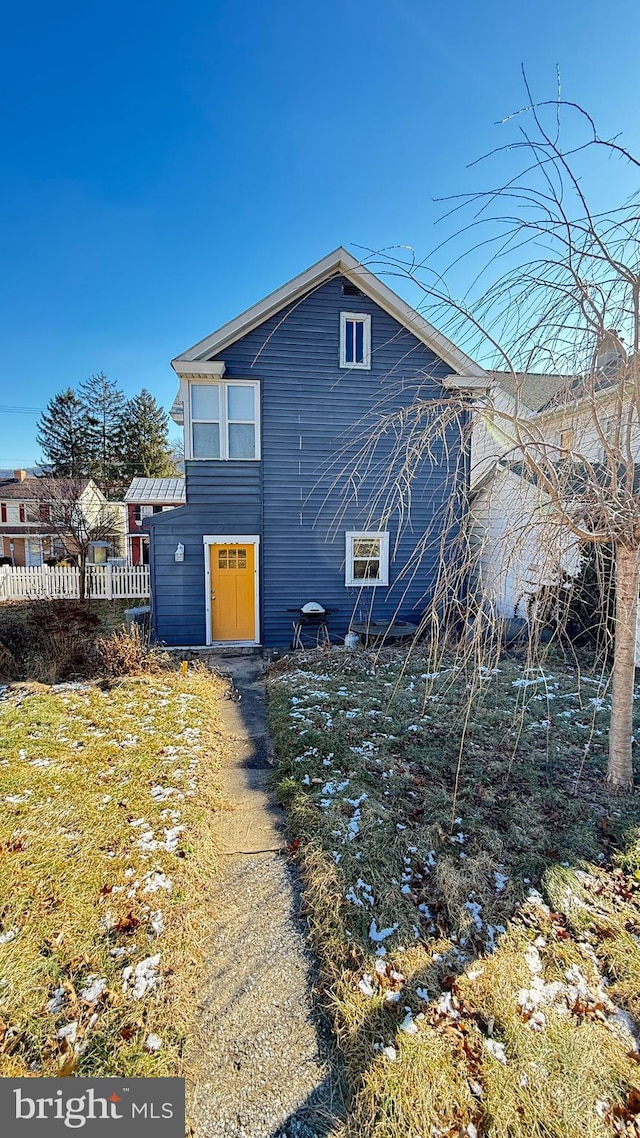 view of rear view of property