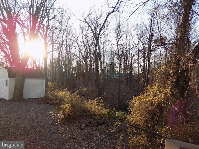 view of yard at dusk