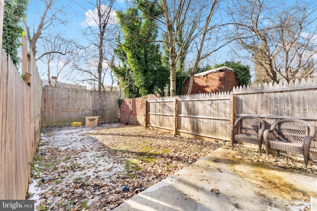 view of yard featuring a patio area