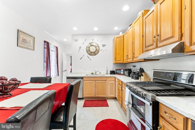 kitchen with stainless steel appliances and sink