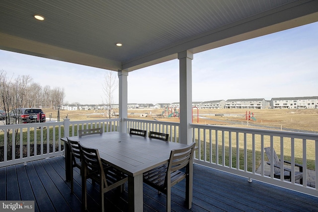 deck featuring a playground