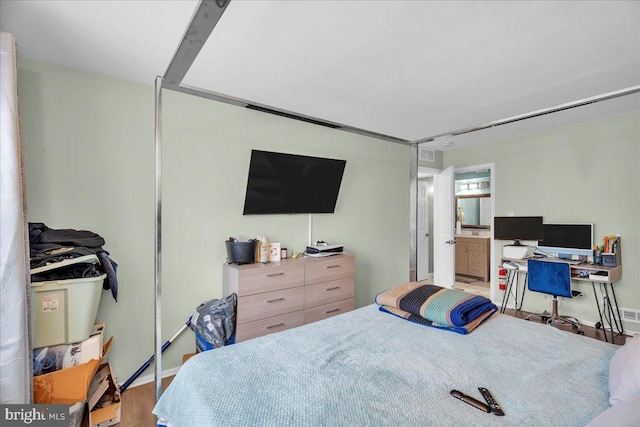 bedroom featuring light hardwood / wood-style flooring