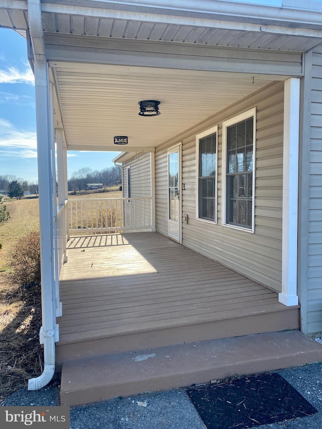 wooden deck with covered porch