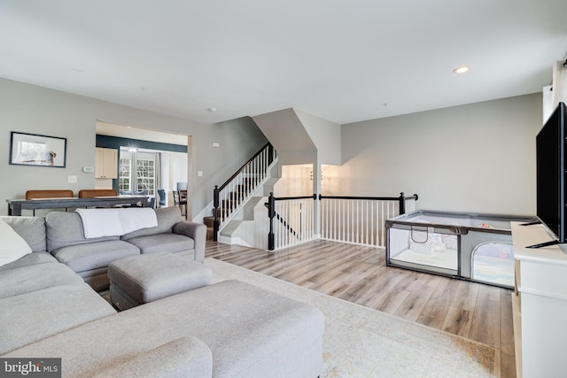 living room featuring hardwood / wood-style flooring